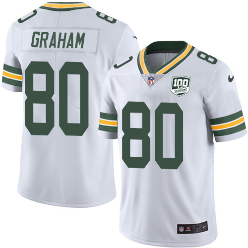 Green Bay Packers #80 Jimmy Graham White Men's 100th Season Stitched Vapor Untouchable Limited Jersey Men's cheap jerseys for sale - CheapJerseys.Shop