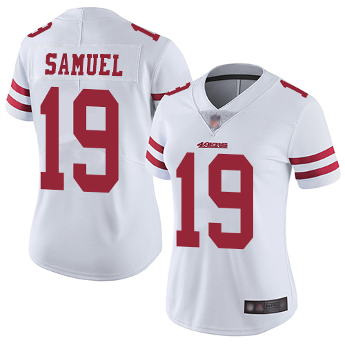 49ers #19 Deebo Samuel White Women's Stitched Vapor Untouchable Limited Jersey cheap jerseys for sale - CheapJerseys.Shop