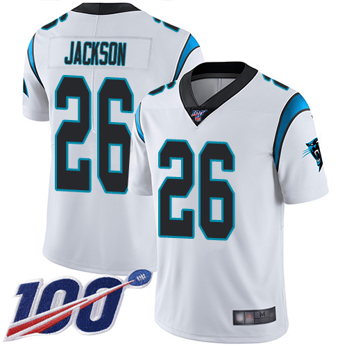 Carolina Panthers #26 Donte Jackson White Men's Stitched 100th Season Vapor Limited Jersey Men's cheap jerseys for sale - CheapJerseys.Shop