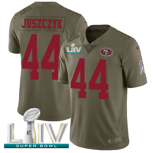 49ers #44 Kyle Juszczyk Olive Super Bowl LIV 2020 Men's Stitched Limited 2017 Salute To Service Jersey cheap jerseys for sale - CheapJerseys.Shop