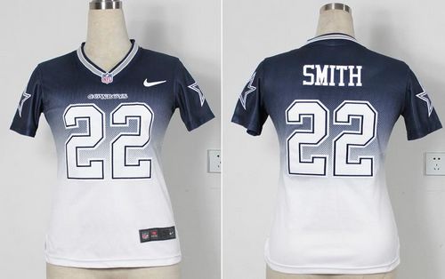 Cowboys #22 Emmitt Smith Navy Blue/White Women's Stitched Elite Fadeaway Fashion Jersey cheap jerseys for sale - CheapJerseys.Shop
