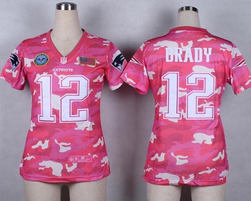 Patriots #12 Tom Brady Pink Women's Stitched Elite Camo Fashion Jersey cheap jerseys for sale - CheapJerseys.Shop