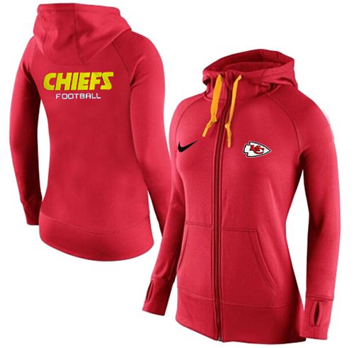 Women's Kansas City Chiefs Full-Zip Performance Hoodie Red cheap jerseys for sale - CheapJerseys.Shop