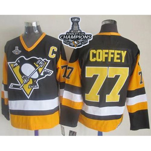 Pittsburgh Penguins #77 Paul Coffey Black CCM Throwback 2017 Stanley Cup Finals Champions Stitched Jersey Men's cheap jerseys for sale - CheapJerseys.Shop