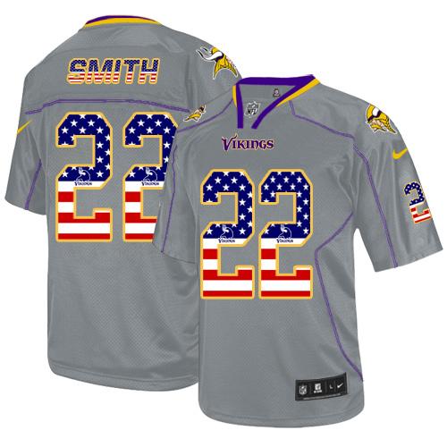 Vikings #22 Harrison Smith Grey Men's Stitched Elite USA Flag Fashion Jersey cheap jerseys for sale - CheapJerseys.Shop