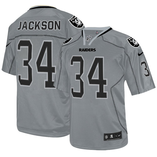 Raiders #34 Bo Jackson Lights Out Grey Men's Stitched Elite Jersey cheap jerseys for sale - CheapJerseys.Shop