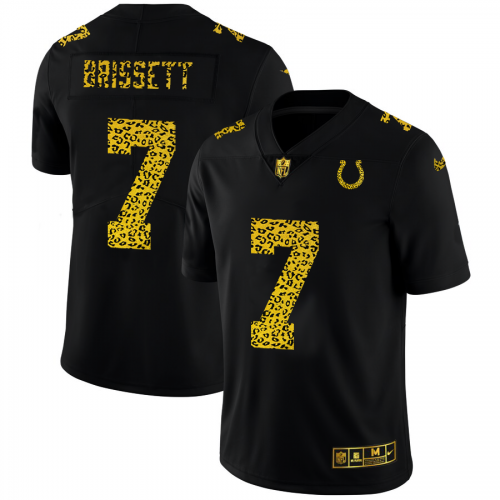 Indianapolis Indianapolis Colts #7 Jacoby Brissett Men's Leopard Print Fashion Vapor Limited Jersey Black Men's cheap jerseys for sale - CheapJerseys.Shop