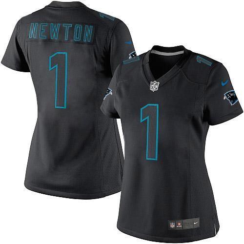 Carolina Panthers #1 Cam Newton Black Impact Women's Stitched Limited Jersey Womens cheap jerseys for sale - CheapJerseys.Shop