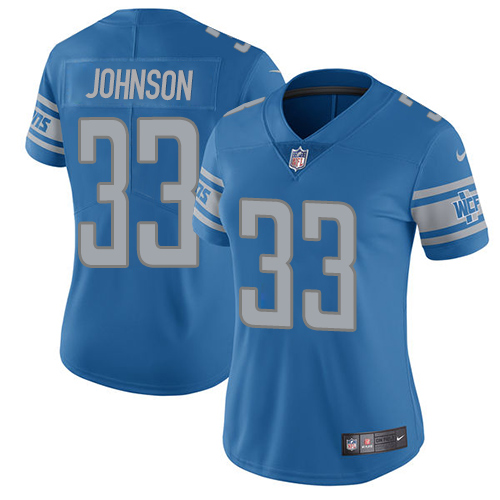 Detroit Lions #33 Kerryon Johnson Light Blue Team Color Women's Stitched Vapor Untouchable Limited Jersey Womens cheap jerseys for sale - CheapJerseys.Shop