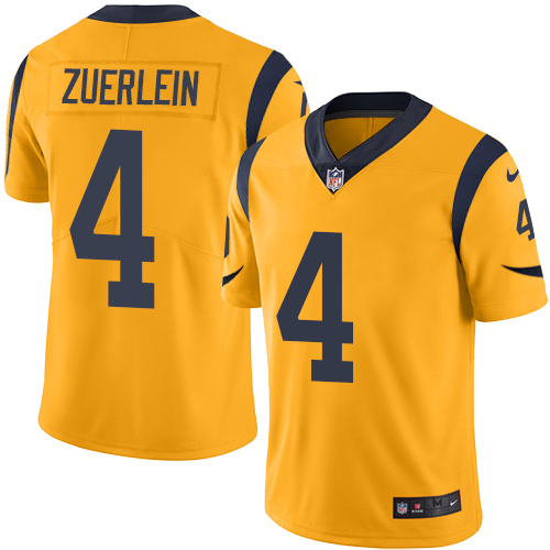 Los Angeles Rams #4 Greg Zuerlein Gold Men's Stitched Limited Rush Jersey Men's cheap jerseys for sale - CheapJerseys.Shop