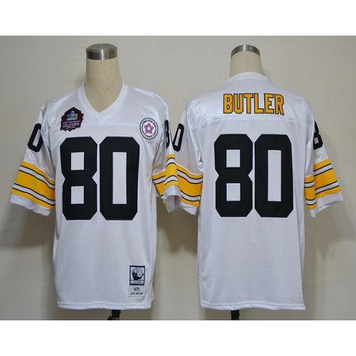 Mitchell And Ness Pittsburgh Steelers #80 Jack Butler White Stitched Jersey Men's cheap jerseys for sale - CheapJerseys.Shop