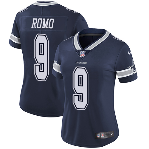 Dallas Cowboys #9 Tony Romo Navy Blue Team Color Women's Stitched Vapor Untouchable Limited Jersey Womens cheap jerseys for sale - CheapJerseys.Shop