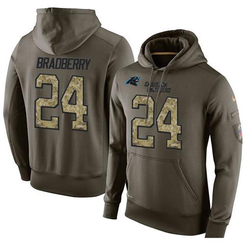 Men's Carolina Panthers #24 James Bradberry Stitched Green Olive Salute To Service KO Performance Hoodie cheap jerseys for sale - CheapJerseys.Shop
