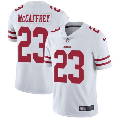 49ers #23 Christian McCaffrey White Men's Stitched Vapor Untouchable Limited Jersey cheap jerseys for sale - CheapJerseys.Shop