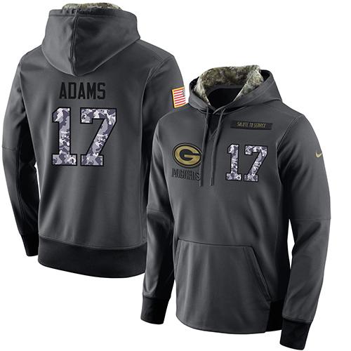 Men's Green Bay Packers #17 Davante Adams Stitched Black Anthracite Salute To Service Player Performance Hoodie cheap jerseys for sale - CheapJerseys.Shop