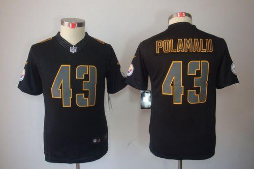 Steelers #43 Troy Polamalu Black Impact Youth Stitched Limited Jersey cheap jerseys for sale - CheapJerseys.Shop