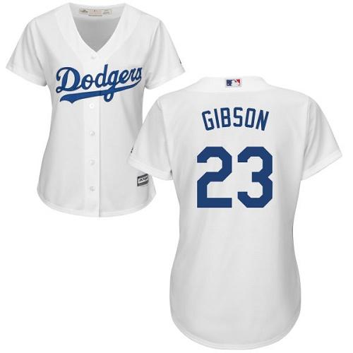 Los Angeles Dodgers #23 Kirk Gibson White Home Women's Stitched Jersey Womens cheap jerseys for sale - CheapJerseys.Shop