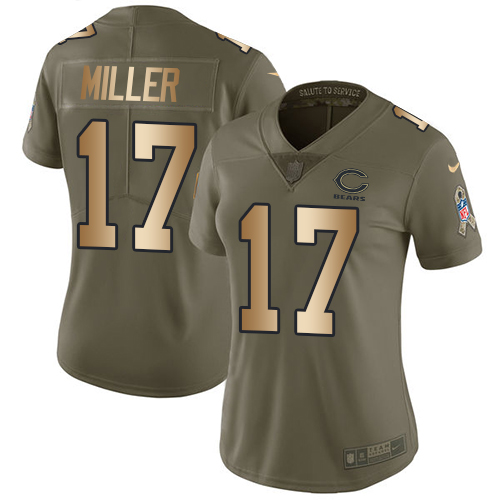 Chicago Bears #17 Anthony Miller Olive/Gold Women's Stitched Limited 2017 Salute to Service Jersey Womens cheap jerseys for sale - CheapJerseys.Shop