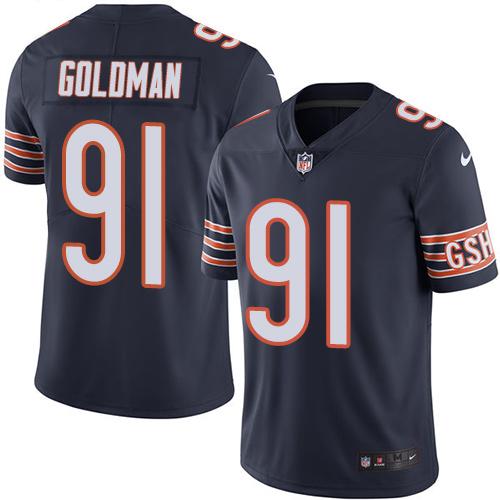 Chicago Bears #91 Eddie Goldman Navy Blue Team Color Men's Stitched Vapor Untouchable Limited Jersey Men's cheap jerseys for sale - CheapJerseys.Shop