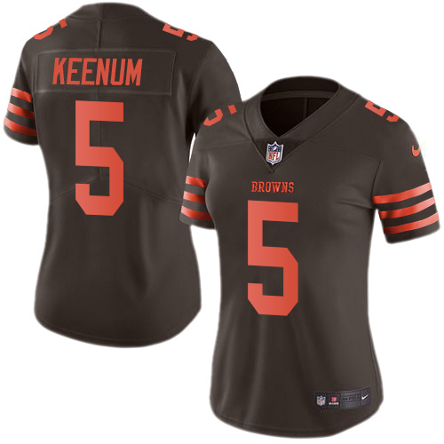 Cleveland Browns #5 Case Keenum Brown Women's Stitched Limited Rush Jersey Womens cheap jerseys for sale - CheapJerseys.Shop