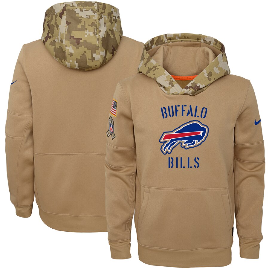 Youth Buffalo Bills Khaki 2019 Salute To Service Therma Pullover Hoodie cheap jerseys for sale - CheapJerseys.Shop
