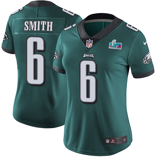 Eagles #6 DeVonta Smith Green Team Color Super Bowl LVII Patch Women's Stitched Vapor Untouchable Limited Jersey cheap jerseys for sale - CheapJerseys.Shop