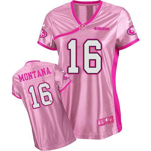 49ers #16 Joe Montana Pink Women's Be Luv'd Stitched Elite Jersey cheap jerseys for sale - CheapJerseys.Shop