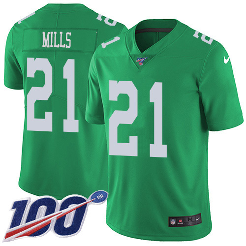 Philadelphia Eagles #21 Jalen Mills Green Youth Stitched Limited Rush 100th Season Jersey Youth cheap jerseys for sale - CheapJerseys.Shop