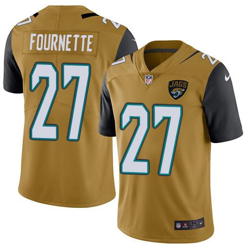 Jaguars #27 Leonard Fournette Gold Men's Stitched Limited Rush Jersey cheap jerseys for sale - CheapJerseys.Shop