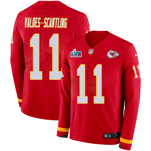Chiefs #11 Marquez Valdes-Scantling Red Team Color Super Bowl LVII Patch Youth Stitched Limited Therma Long Sleeve Jersey cheap jerseys for sale - CheapJerseys.Shop