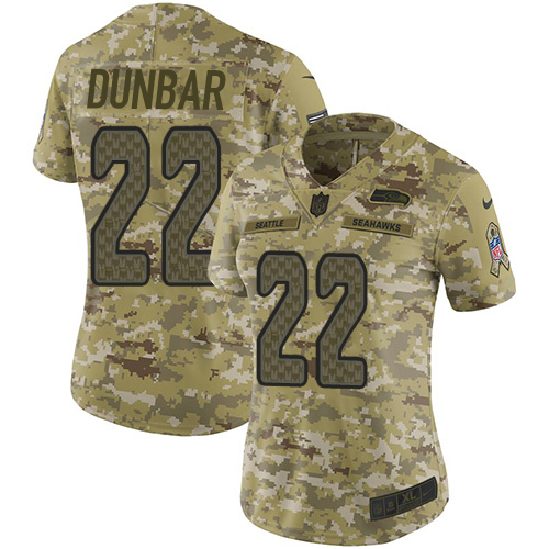 Seattle Seahawks #22 Quinton Dunbar Camo Women's Stitched Limited 2018 Salute To Service Jersey Womens cheap jerseys for sale - CheapJerseys.Shop