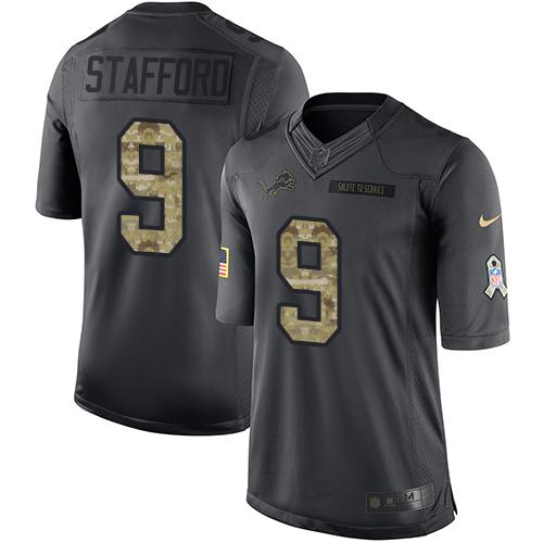 Detroit Lions #9 Matthew Stafford Black Youth Stitched Limited 2016 Salute to Service Jersey Youth cheap jerseys for sale - CheapJerseys.Shop