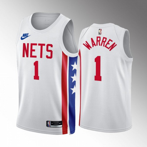 Brooklyn Nets #1 T.J. Warren White 2022-23 Mens Classic Edition Jersey Mens cheap jerseys for sale - CheapJerseys.Shop