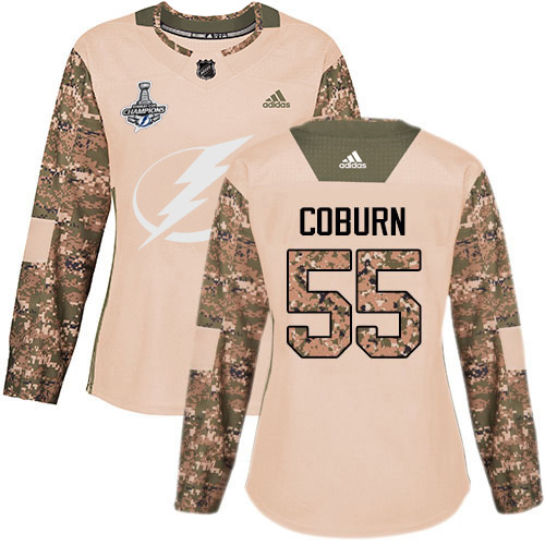 Tampa Bay Lightning #55 Braydon Coburn Camo Authentic 2017 Veterans Day Women's 2020 Stanley Cup Champions Stitched Jersey Womens cheap jerseys for sale - CheapJerseys.Shop