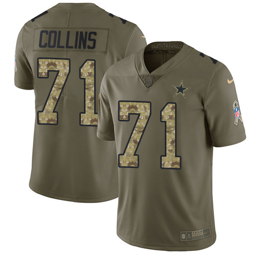 Dallas Cowboys #71 La'el Collins Olive/Camo Youth Stitched Limited 2017 Salute to Service Jersey Youth cheap jerseys for sale - CheapJerseys.Shop