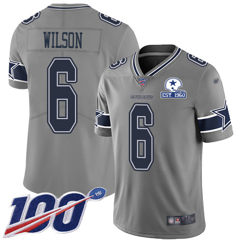 Cowboys #6 Donovan Wilson Gray Men's Stitched With Established In 1960 Patch Limited Inverted Legend 100th Season Jersey cheap jerseys for sale - CheapJerseys.Shop