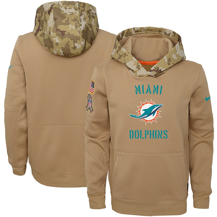 Youth Miami Dolphins Khaki 2019 Salute To Service Therma Pullover Hoodie cheap jerseys for sale - CheapJerseys.Shop