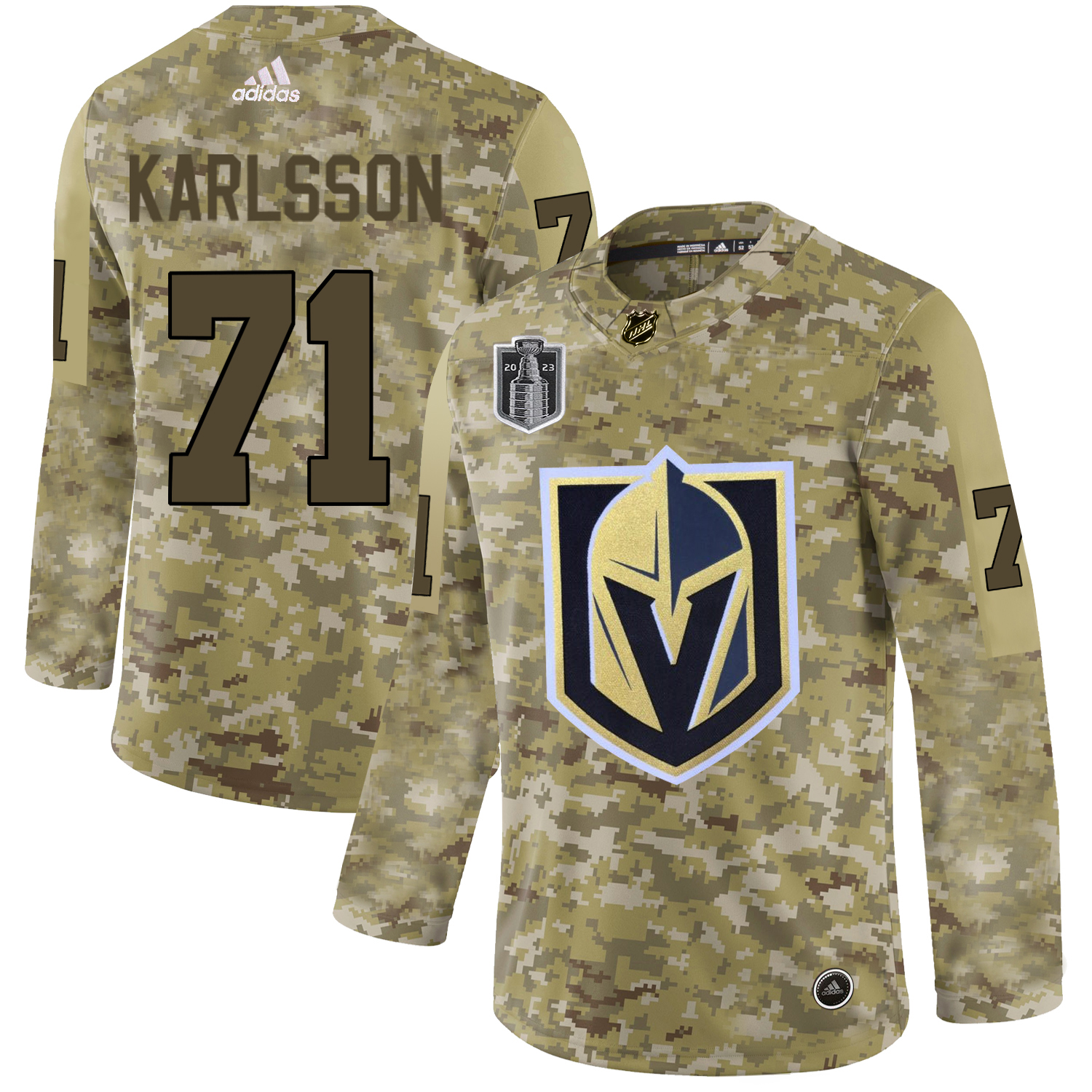 Golden Knights #71 William Karlsson Camo Youth 2023 Stanley Cup Final Patch Authentic Stitched Jersey cheap jerseys for sale - CheapJerseys.Shop