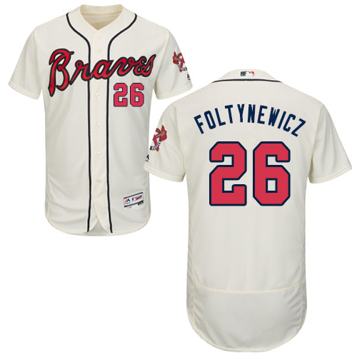 Atlanta Braves #26 Mike Foltynewicz Cream Flexbase Authentic Collection Stitched Jersey Men's cheap jerseys for sale - CheapJerseys.Shop