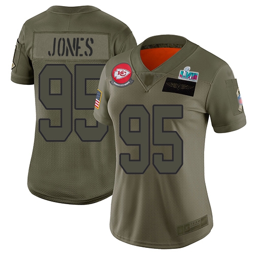 Chiefs #95 Chris Jones Camo Super Bowl LVII Patch Women's Stitched Limited 2019 Salute To Service Jersey cheap jerseys for sale - CheapJerseys.Shop