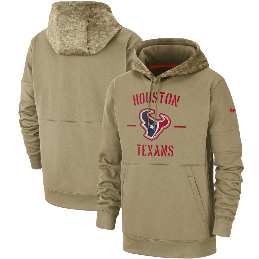 Men's Houston Texans Tan 2019 Salute To Service Sideline Therma Pullover Hoodie cheap jerseys for sale - CheapJerseys.Shop