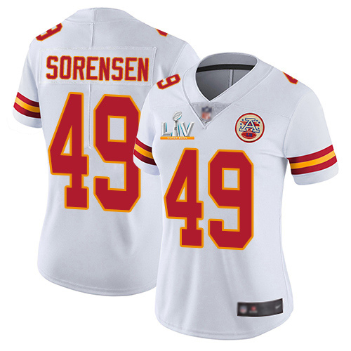 Kansas City Chiefs #49 Daniel Sorensen White Women's Super Bowl LV Bound Stitched Vapor Untouchable Limited Jersey Womens cheap jerseys for sale - CheapJerseys.Shop