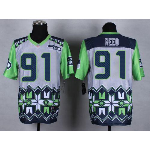 Seattle Seahawks #91 Jarran Reed Grey Men's Stitched Elite Noble Fashion Jersey Men's cheap jerseys for sale - CheapJerseys.Shop