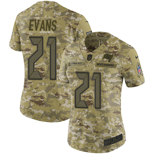 Tampa Bay Buccaneers #21 Justin Evans Camo Women's Stitched Limited 2018 Salute to Service Jersey Womens cheap jerseys for sale - CheapJerseys.Shop