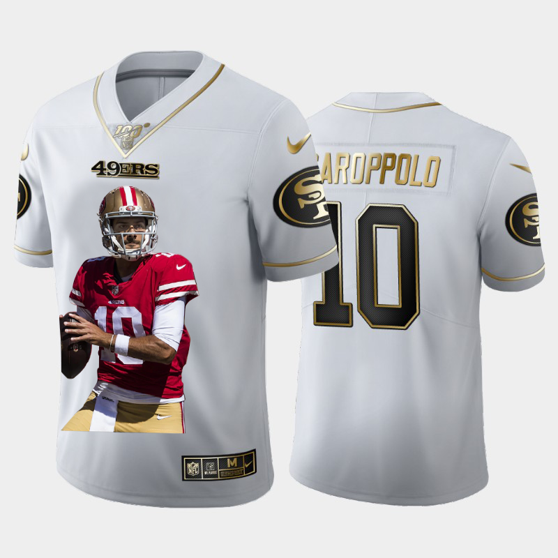 San Francisco 49ers #10 Jimmy Garoppolo Team Hero 2 Vapor Limited 100 Jersey White Golden cheap jerseys for sale - CheapJerseys.Shop