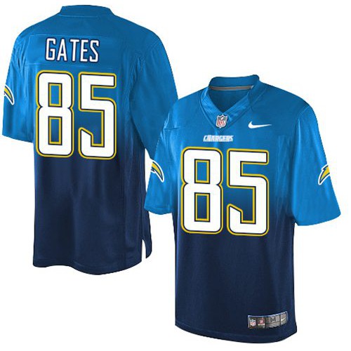 Los Angeles Chargers #85 Antonio Gates Electric Blue/Navy Blue Men's Stitched Elite Fadeaway Fashion Jersey Men's cheap jerseys for sale - CheapJerseys.Shop