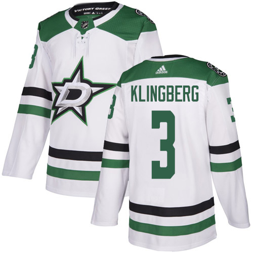 Dallas Stars #3 John Klingberg White Road Authentic Stitched Jersey Men's cheap jerseys for sale - CheapJerseys.Shop