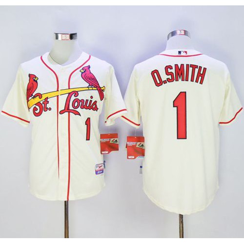 St.Louis Cardinals #1 Ozzie Smith Cream Cool Base Stitched Jersey Men's cheap jerseys for sale - CheapJerseys.Shop
