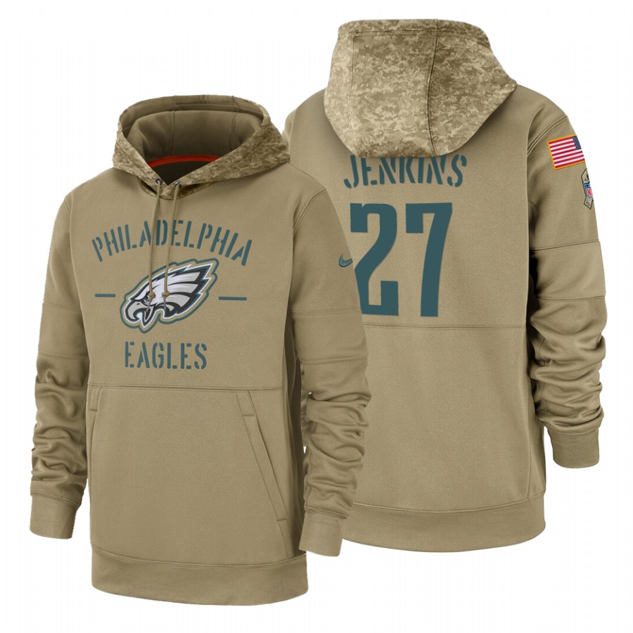 Philadelphia Eagles #27 Malcolm Jenkins Tan 2019 Salute To Service Name & Number Sideline Therma Pullover Hoodie cheap jerseys for sale - CheapJerseys.Shop