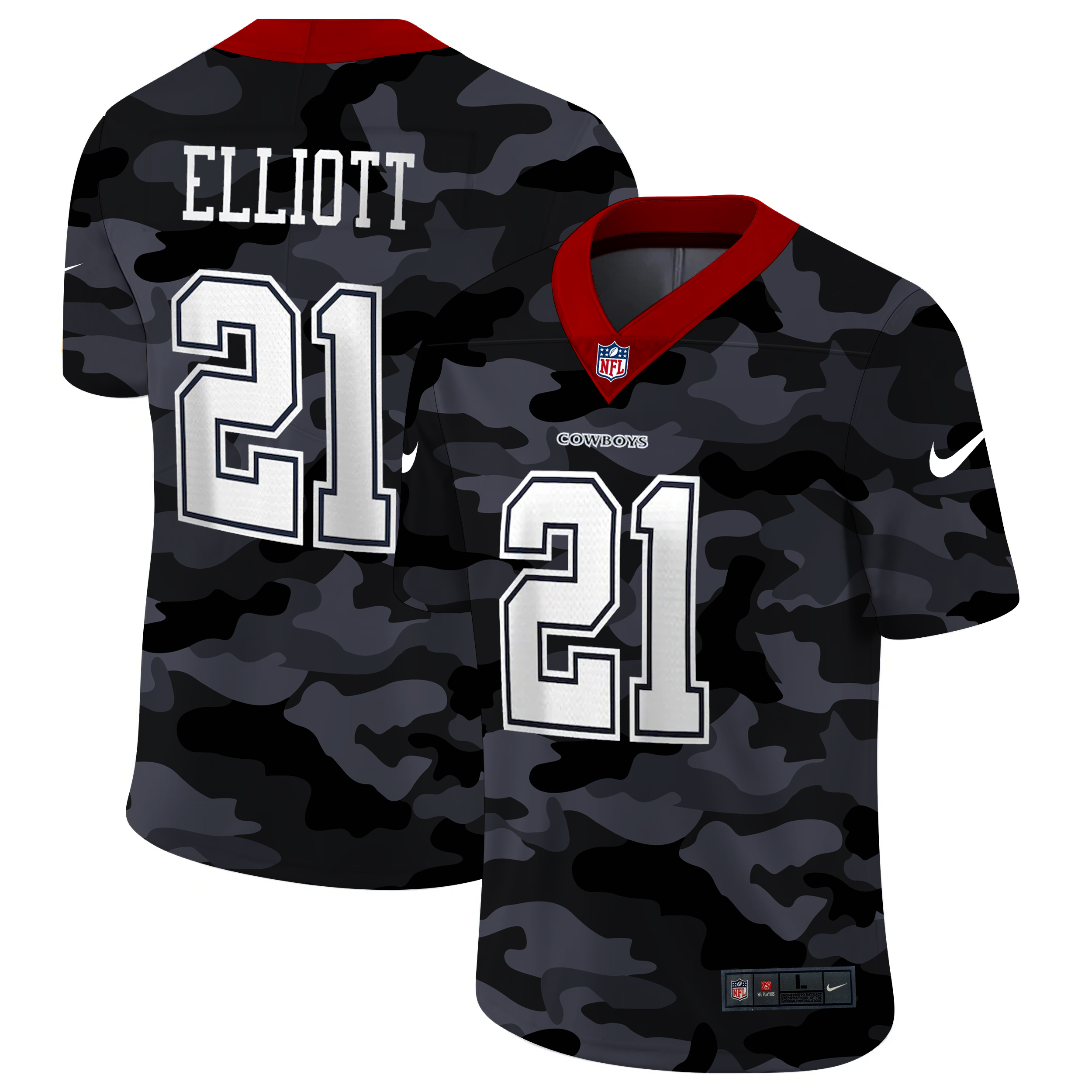 Dallas Cowboys #21 Ezekiel Elliott Men's 2020 Black CAMO Vapor Untouchable Limited Stitched Jersey cheap jerseys for sale - CheapJerseys.Shop